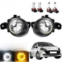 Angel Eye Fog Light Assembly For Renault Clio 3/III Hatchback Grandtour Estate 2005-2014 Car Front Bumper Fog Lamp Halo Ring DRL