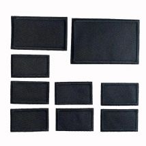 5Pcs Black Rectangle Embroidered Patches For Clothes Iron on Patch Applique Sticker DIY Badges Apparel Accessories