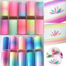 1 Box Candy Nail Foils for Colorful Transfer Paper Neon Stickers Flower Nails Wraps Chirstmas DIY Floral Nail Art Decorations
