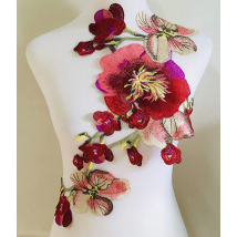 1Pc Flower Embroidery Applique For DIY Clothing Dress Sewing On Accessories Patches Wedding Dress Appliques 56*36cm
