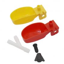 50 Pcs Poultry Feeding Supplies Quail Water Drinking Bowl Chicken Quail Pigeon Bird Suspension Drinking Fountain