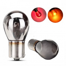 2pcs 581 PY21W S25 BAU15S Silver / Chrome Amber red Glass 12V 21W 1156 BAY15D P21/5W Car Tail Lamp Stop Light Indicator Bulb