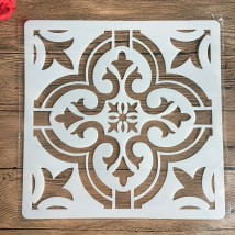 30 * 30cm DIY stencil painting template retro flower pattern model wax paper tile wall floor furniture decorative mold mandala