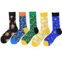 Kawaii Colorful Men Socks Cute Animals Rabbit Octopus Printing Pattern Art Socks Funny Fashion Cartoon Skateboard Cotton Sokken