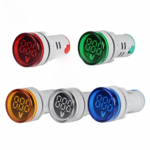 6-100V DC 12V 24V 22mm Round LED Digital Display Voltmeter Voltage Monitor Indicator Signal Light Volt Tester Measuring Tools