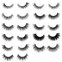 LEHUAMAO Makeup False Eyelashes Handmade Mink Lashes Fluffy Long 3D Strip Thick Fake Faux Mink Eyelashes Makeup beauty tool A19
