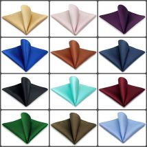 Colorful Solid Blue Mens Pocket Square Wedding Silk Green Fashion Handkerchief Party Hanky Dropshipping Gift