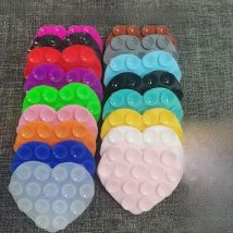 cltgxdd 1piece heart-shaped 15 suction cup mobile phone support silicone strong adsorption fixed pad hand wash free bracket