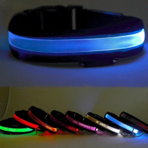 Custom Lettering Led Dog Collar Personalized Nylon Pet Dog Tag Collar Cat Adjustable Glowing Dog Collar Led Light Night Safety