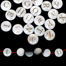 8mm Natural 26 Letter White Shell Alphabet Spacer Beads for Jewelry Making DIY Handmade Pendant Necklace