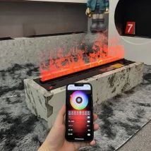 3D Atomizing Fireplace For Living Room Multi-color Fake Flame Electronic Fireplace Home Remote Control Water Steam Fireplace