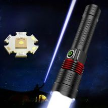 White Laser 9000LM Flashlight High Power Rechargeable USB Long Range 2000M Torch Light Tactical Lantern Camping LED Flashlights