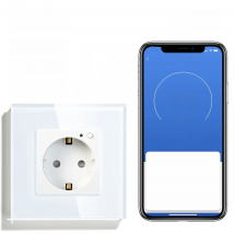 BSEED EU Smart Wifi Control Power Monitor Sockets 16A 110V-250V Power Wall Sockets Glass Panel Support For Tuya Google Alexa