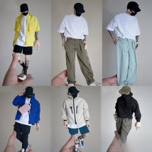 1/6 Men Soldier Jacket Long Sleeve Sweater Loose Retro Harajuku Hip Hop Streetwear Pants Tracksuits For 12 Inches Action Figure