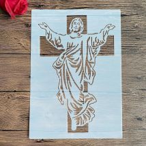 A4 29 *21cm DIY Stencils wall  Painting Scrapbook Coloring Embossing Album Decorative Paper Card Template wall Jesus Christ