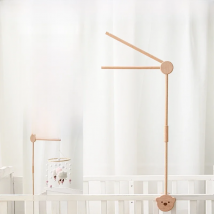 Baby Wooden Bed Bell Bracket Cartoon Bear Crib Bed Bell Plastics Mobile Hanging Rattles Toy Holder Arm Bracket Crib Decoration