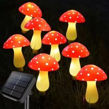 ‌8 Solar Mushroom Lights - Outdoor Garden Stakes, Festive Fairy Lights for Yard, Christmas & Wedding Decor