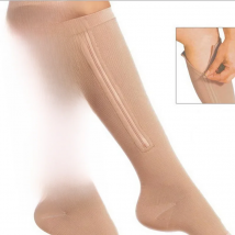 Compression Stockings 30 to 40 mmhg Varicose Solid Color Zipper Sports Stockings Women Medium Tube Stockings Slimming Wholesale