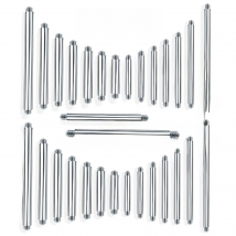 100pcs/lot Steel Straight Barbell Ring Earring Studs Tongue Ring Bar Piercing Replacement 14G 16G Accessories Rod Only No Ends