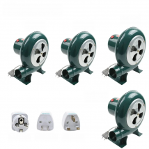 220V~240V household blower Iron Barbecue blower Small centrifugal blower 30W 40W 60W 80W EU Plug adapter Green for barbecue