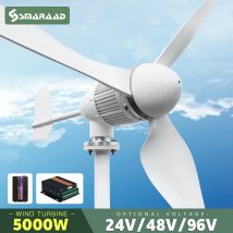 Turbina aerogeneradora Horizontal de 5000w, 2kw, 96V, 48V, 24V, Dinamo magnético de energía libre, fuerte potencia, salida inversora de 220v para el hogar