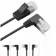 Ultra Slim Cat6 Ethernet Cable RJ45 Right Angle UTP Network Cable Patch Cord 90 Degree Cat6a Lan Cables for Laptop Router TV BOX