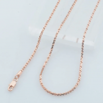 1pcs 2mm Elegant Womens 585 Rose Gold Color Necklace Bracelet Set Braid Waving Chain 45cm 60cm
