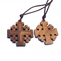 Simple Religious Necklaces Wooden Jerusalem Cross Pendant Necklaces Women Men Christian Religious Prayer Jewelry Accessory Gifts