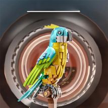 Technical Mechanical Parrot With Light Building Block Kit Anime Bird Animal Model Assembly Bricks Toys Creative Gifts for Kids ﻿