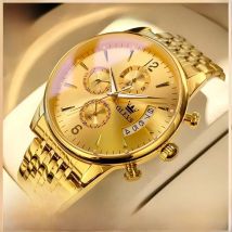 OLEVS Men's Watch Waterproof Luminous Wrist Watch Quartz Stainless Steel Watch for Men Pilot Top Brand Male Watches