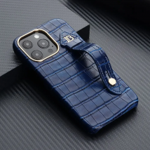 Crocodile Leather Case For iPhone 14 13 12 Pro Max Mini Wrist Strap Stand Holder Cover For iPhone 14 Plus 11 Pro Max XR XS X