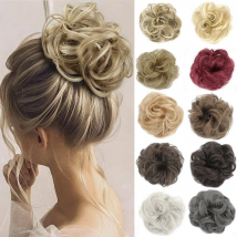 RANYU Messy Synthetic Hair Bun Fake Hair Women Chignon Hair Curly Wig Elastic Pieces Bridal Hairpiece Easy Bun