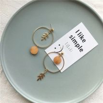 Geometric Circular Leaves Wood Earrings Retro Fashion Contracted Joker Bohemia Women Jewelry Gift Accessories Wedding Birthday