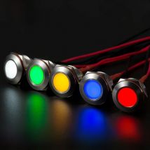 IP66 Waterproof One Color Flashing LED Metal Warning Indicator Light 25mm Pilot Signal Lamp 3V 6V 12V 24V 36V DC with Wire