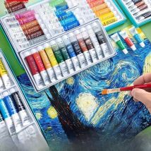 M&G 5ml Acrylic Paint Set Plaster Toys Waterproof Metallic Color Paint Statue Coloring, DIY Textile Painting Graffiti Colorant