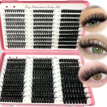 570/640pcs Individul Claster Eyeash Thick & Fluffy Extension 30D/100D Mix Length DIY Cluster Lashes