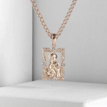 Davieslee Necklace Pendant For Women Men 585 Rose Gold Color Virgin Mary Jesus Pendant Necklace Womens Jewelry Fashion DGP193