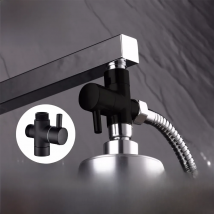 Ciencia Brass Black 3-way Diverter Valve for Handheld Shower Head or Bath Tap Switch Outlet T Valve T Adapter