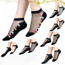 Sexy fishnet Women Lace Ruffle Soft Comfy Sheer Silk Elastic Mesh Knit Frill Trim Transparent Ankle funny socks 1pair=2pcs 2205