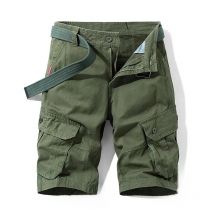 Cargo Knee Shorts Men Sports Casual Cotton Half Men's Cargo Shorts Relaxed Fit Multi-Pocket Men's Clothing Cargo Shorts for Men