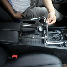For Mercedes Benz C E Class W204 W207 W212 2007-2013 Soft Carbon Fiber Car Console Cup Holder Cover Trim Sticker Car Accessories