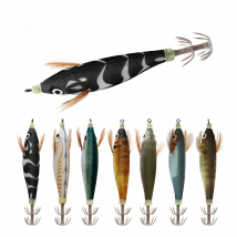 2Pcs Squid Jig Hook Fishing Lure Luminous 10cm 9g Artificial Fake Octopus Lures Wood Shrimp Cuttlefish Hard Bait Sea Jigs Tackle