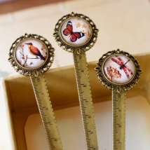 Butterfly Dragonfly Metal Bookmarks Ruler Vintage Retro Tower Book Marker Paper Clips for Kids Gift Stationery Student Gift