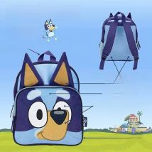 Bluey Dog Backpack Blue Purple Plush Simple Oxford Cloth Schoolbag Pocket Education Bingo Dog Schoolbag Children Christmas Gift