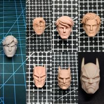 HL1839 New52 1/12 Anime DC Dark Black Hero Batman Aquaman Superman Unpainted Head Sculpt For 6" Ml Shf Mezco Mcfarlane Body
