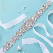 (1PC) Rhinestones bridal belt diamond wedding dress belt with crystal wedding sash for wedding dress accessories WDD1043