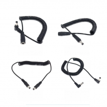 DC 5.5*2.1mm Male to 5.5*2.1mm Male Power Retractable Cord 1.5m Power Adapter DC Angle Jack Plug Cable With Spring