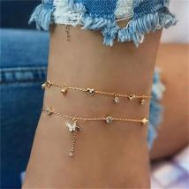 FNIO Ankle Chains Female Simple Crystal Anklets for Women Multilayer Anklet Bracelet 2020 Fashion Summer Beach Foot Jewelry