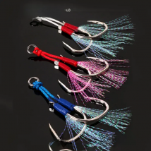 OBSESSION HK004/5/6 1/0 2/0 3/0 4/0 Sea-bream Metal Jig Fishing Hook Double Barbed Jig Carbon Fishhook Carpfishing Accessories