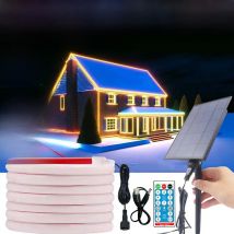 Solar COB Strips 24V COB Neon Light Waterproof IP65 Flexible Warm White High Density Linear Lighting COB LED Lights For Garden